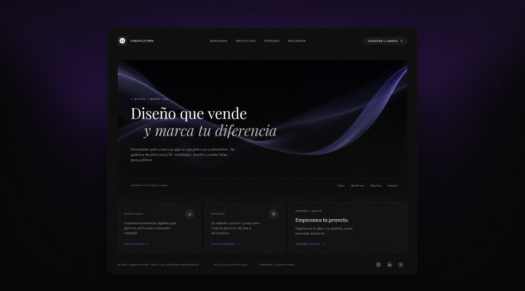 Landing page de conversión diseñada para captar contactos o ventas