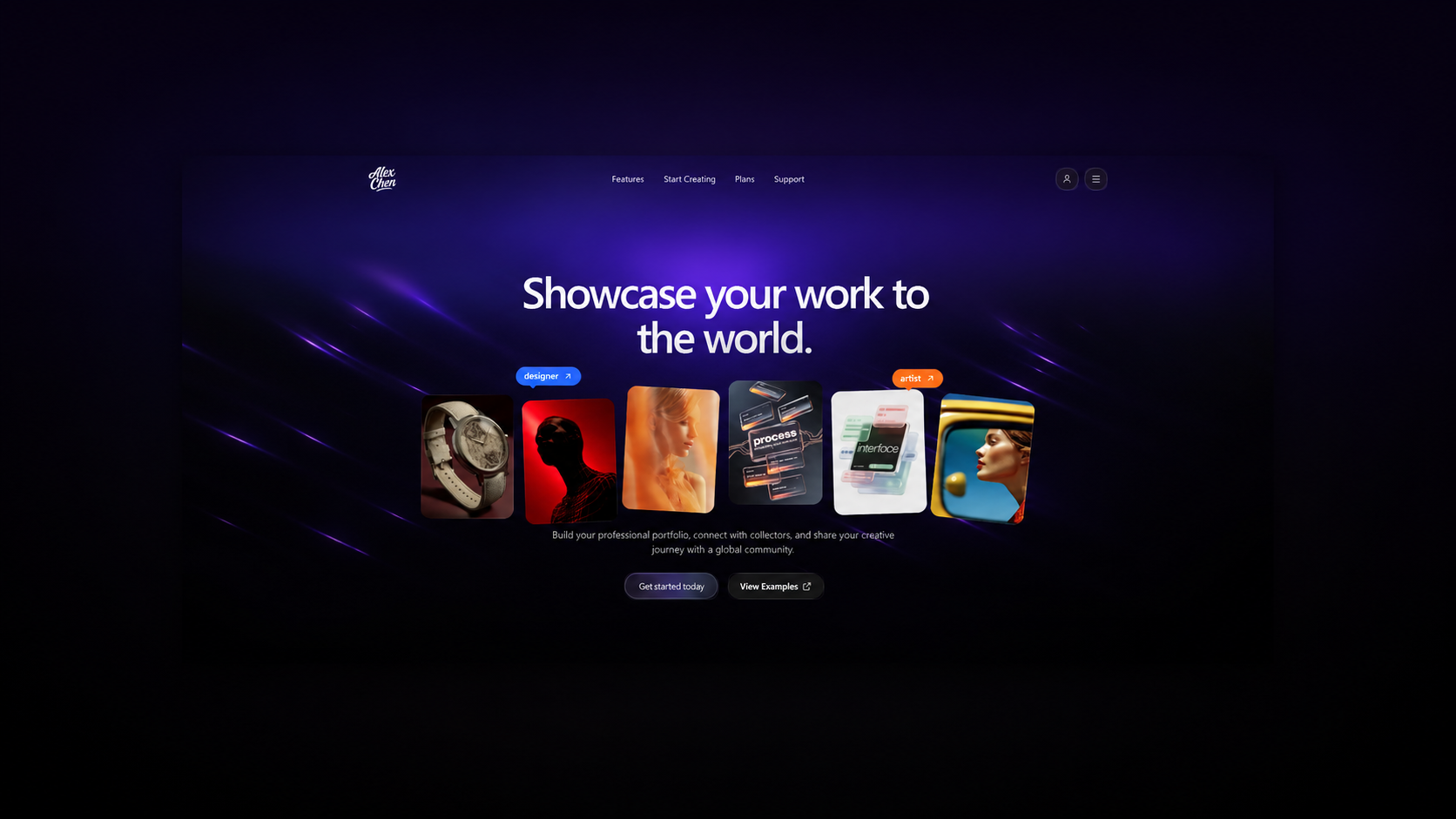 Portfolio profesional con diseño premium para mostrar trabajo y proyectos
