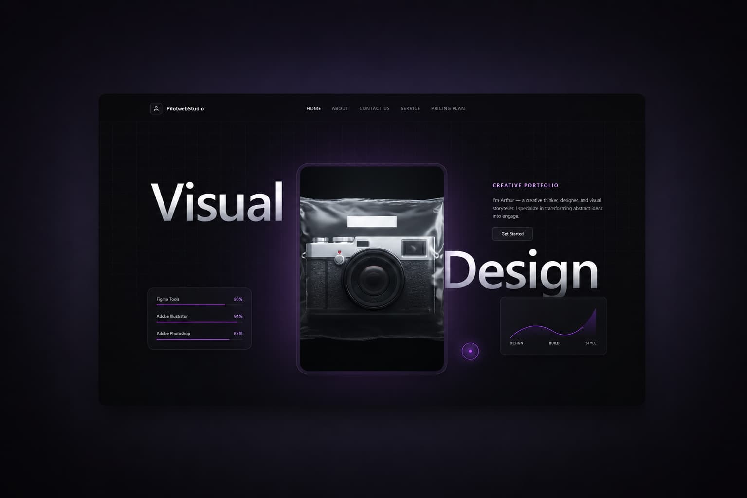 Portfolio profesional con diseño premium para mostrar proyectos y trabajo creativo